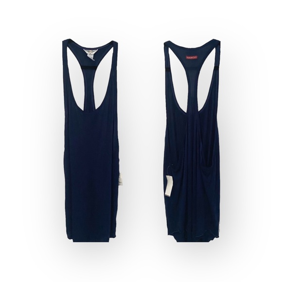 new Hard Tail ★ Sporty Racer Back Athletic Yoga Running Tank Tee ★ Navy ★ Medium - Picture 4 of 16